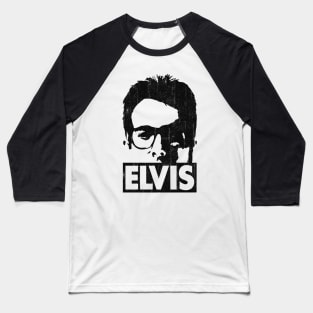 Elvis Costello // Black Vintage Style Baseball T-Shirt